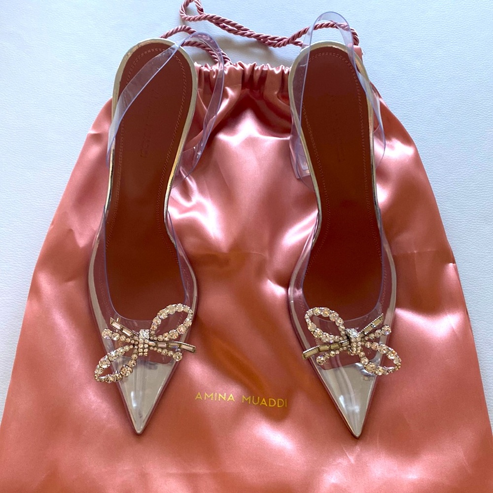 Amina Muaddi Rosie Glass Slingback